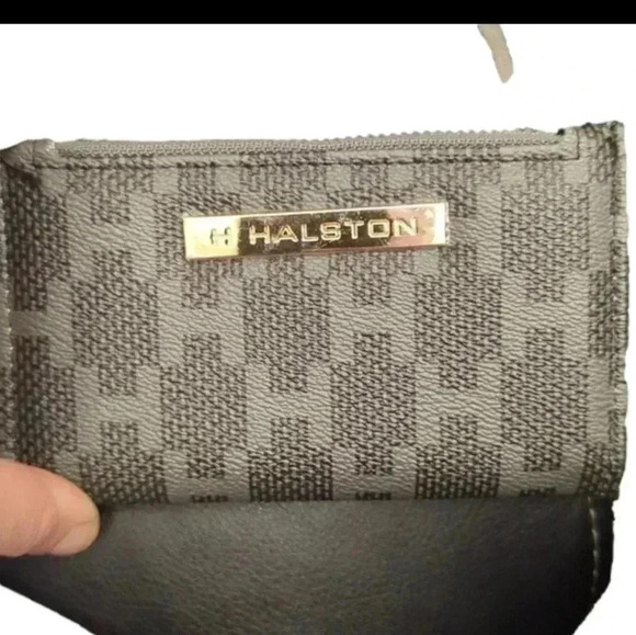 H by Halston Faux Leather Black and Gray Wallet - - Picture 1 of 7